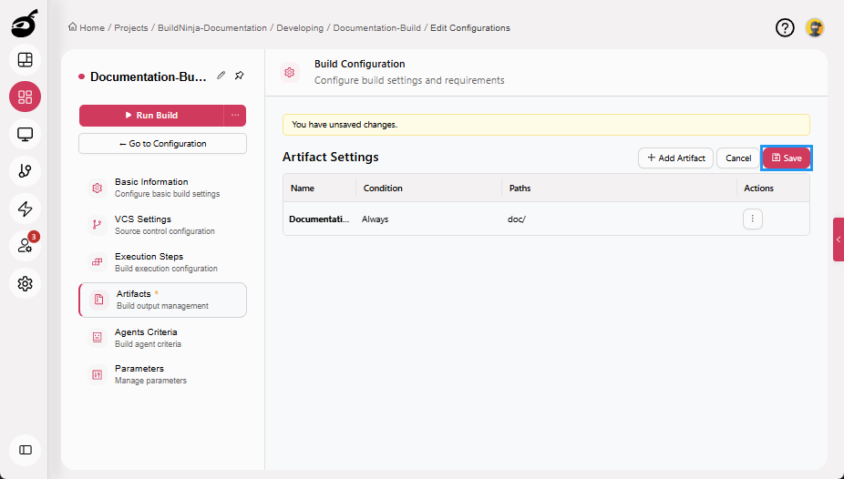 create-build-artifacts-save-button