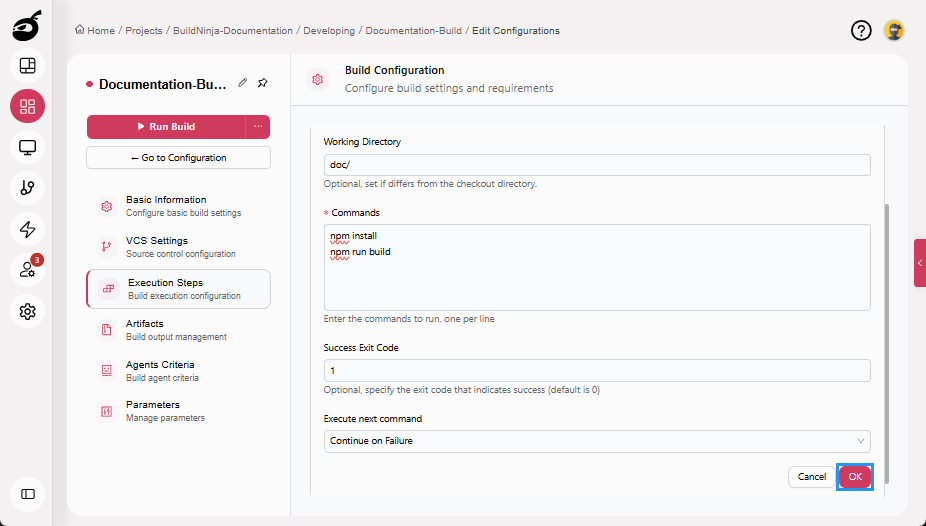 create-build-buils-steps-ok-button