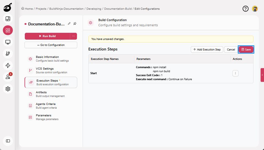 create-build-buils-steps-save-button