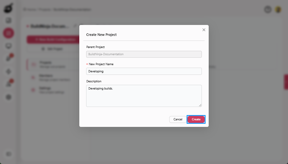 documentation-project-create-project-button