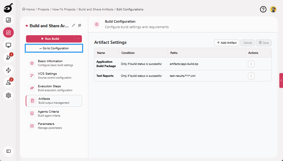how-to-artifacts-go-to-configuration-button