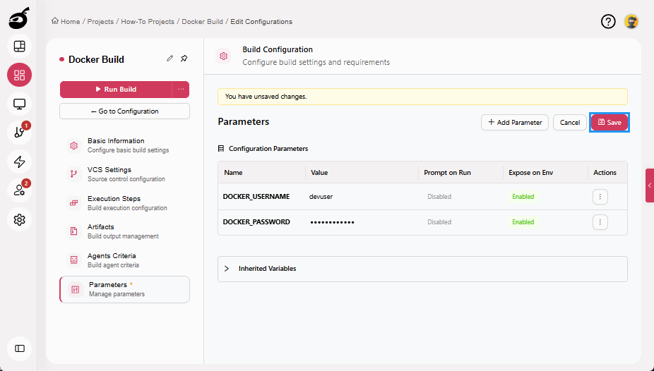 how-to-docker-parameter-save-button