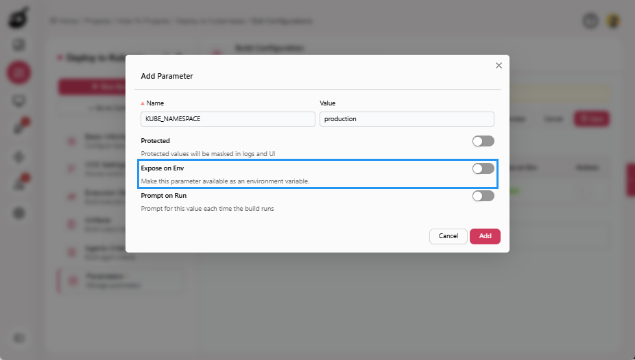 how-to-kubernetes-namespace-parameters-add-parameter-popup-expose-on-env-button