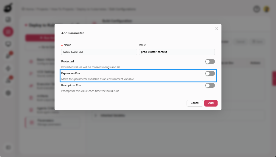how-to-kubernetes-parameters-add-parameter-popup-expose-on-env-button