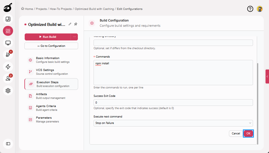 how-to-speedup-add-execution-step-ok-button