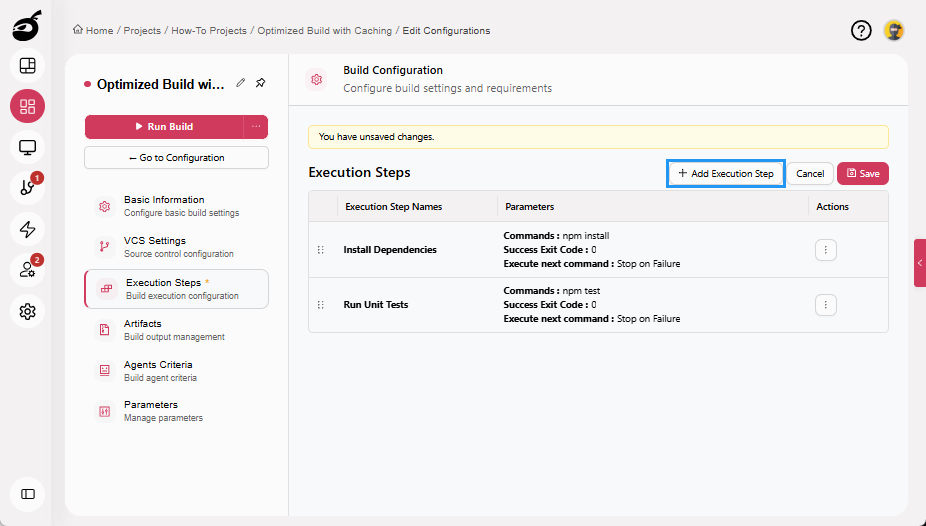 how-to-speedup-build-execution-steps-add-execution-step-button