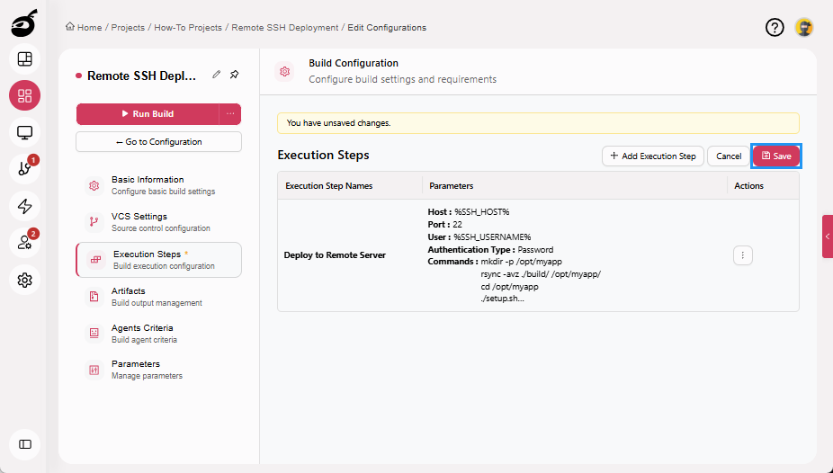 how-to-ssh-execution-steps-save-button