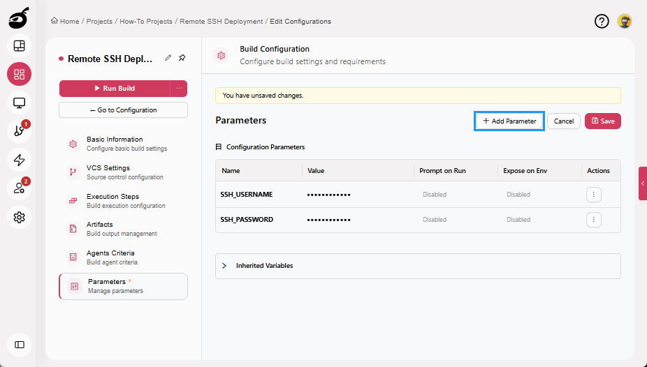 how-to-ssh-password-host-parameter-add-parameter-button