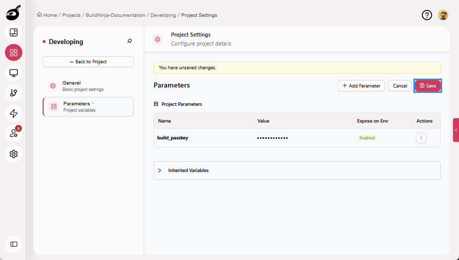 project-parameter-save-button
